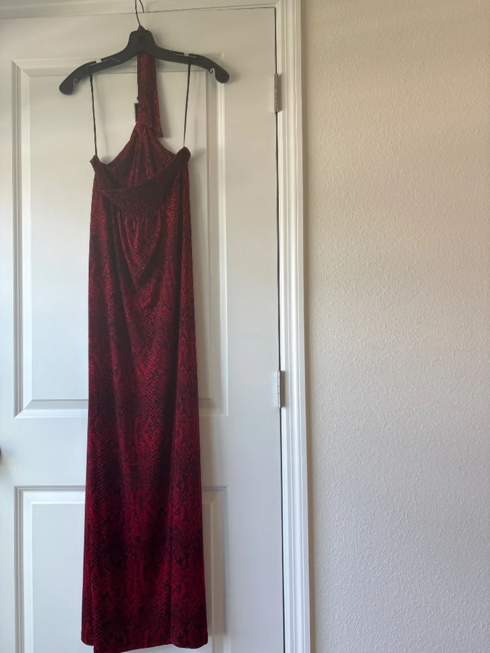 Michael Kors Red Snakeskin Pattern Maxi Dress